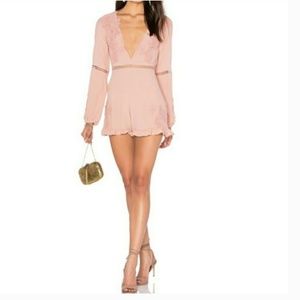 For Love And Lemons Lilou Romper, dusty rose M